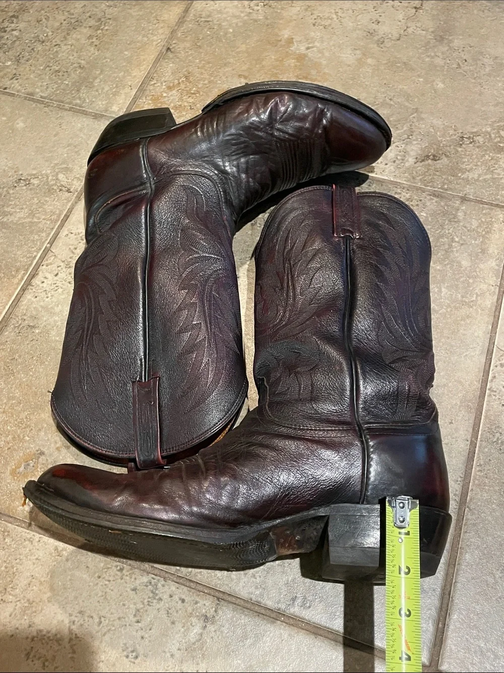 Lucchese M1021.R4 Black Cherry Lonestar Calf Cowboy Boots Men's 11EE